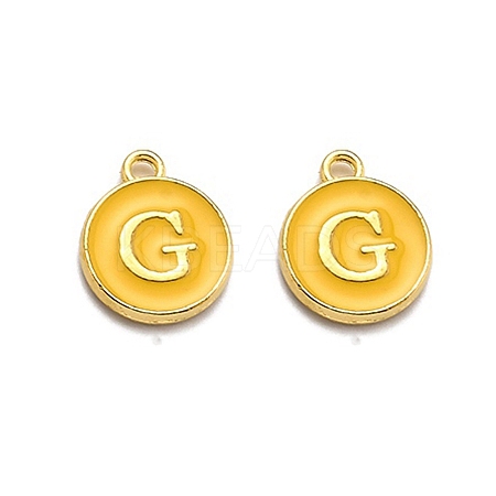 Golden Plated Alloy Enamel Charms LS-ENAM-Q437-13G-1