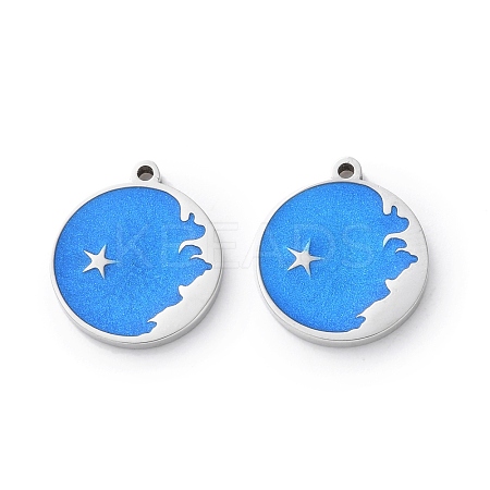 304 Stainless Steel Enamel Charms STAS-M102-22P-05-1