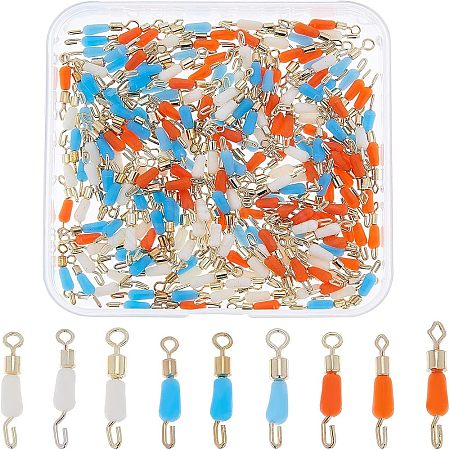 225Pcs 9 Style Brass Fishing Rolling Bearing Connector FIND-FH0003-27-1