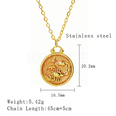 304 Stainless Steel Enamel Constellation Pendant Necklaces DJ0261-5-1-1