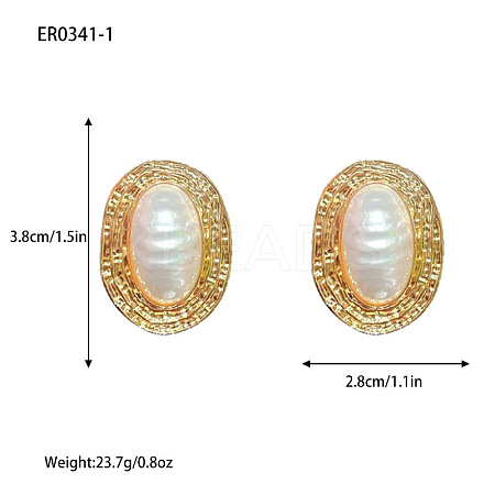 Alloy & Plastic Pearl Stud Earrings WGEF248-01-1