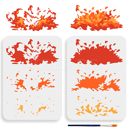 1 Set PET Hollow Out Drawing Painting Stencils DIY-MA0003-34B-1