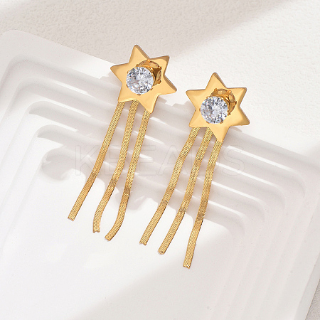 Fashionable Vintage Tassel 201 Stainless Steel Stud Earrings OP9629-4-1