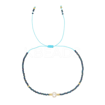 Adjustable Glass Seed Bead Braided Bead Bracelets for Women VT9382-19-1