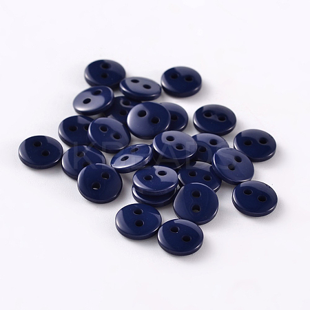 2-Hole Flat Round Resin Sewing Buttons for Costume Design BUTT-E119-14L-11-1