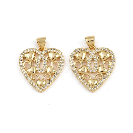 Brass Micro Pave Cubic Zirconia Pendants ZIRC-I367-07G-17-1