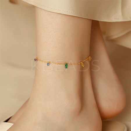 Stainless Steel Alloy Charm Anklets WG33B59-13-1