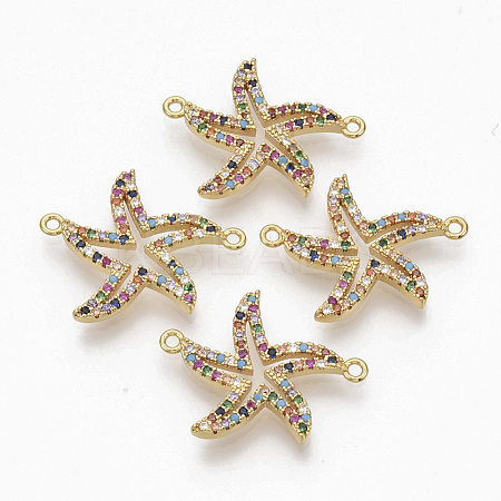 Brass Micro Pave Cubic ZirconiaLinks Connectors ZIRC-T012-96G-1