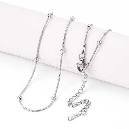 1MM 304 Stainless Steel Satellite Chain Necklaces NJEW-N058-07B-P-1