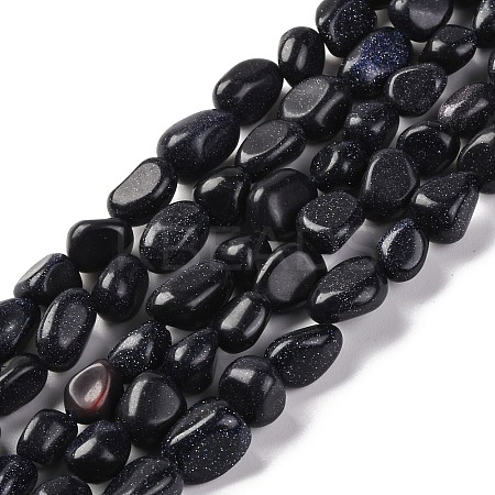 Synthetic Blue Goldstone Beads Strands LS-G-G146-A35-01-1