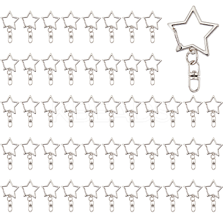 50Pcs Alloy & Iron Swivel Clasps Lanyard Snap Hook FIND-DC0008-06-1