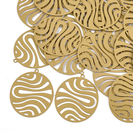 430 Stainless Steel Filigree Pendants LS-X-STAS-T042-09D-1