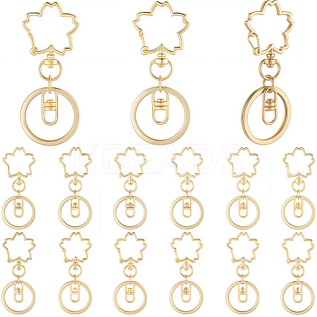 18Pcs Alloy Keychain Clasps KEYC-SC0001-72G-1