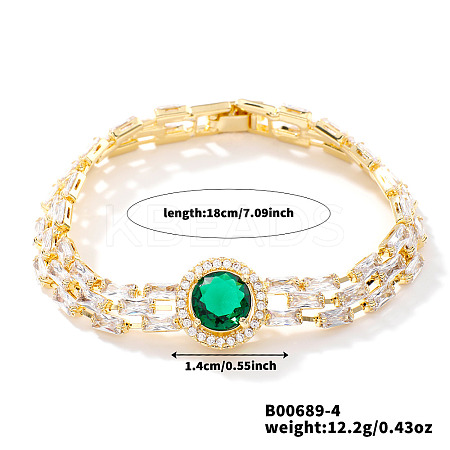 Minimalist Brass Rhinestone Chain Bracelets for Women OD4455-4-1