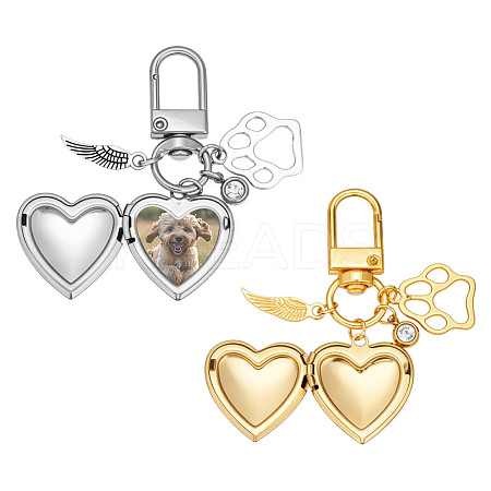 2Pcs 316 Surgical Stainless Steel Locket Pendant Decorations HJEW-NB00253-1