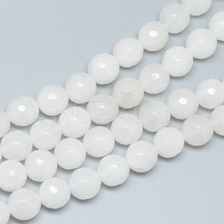 Natural White Jade Beads Strands X-G-R346-8mm-08-1