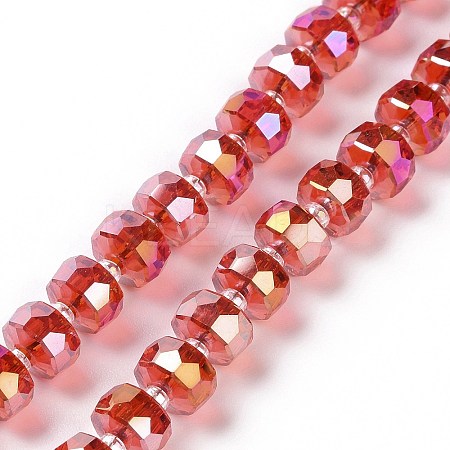 Transparent Electroplate Glass Beads Strands GLAA-E036-01D-1