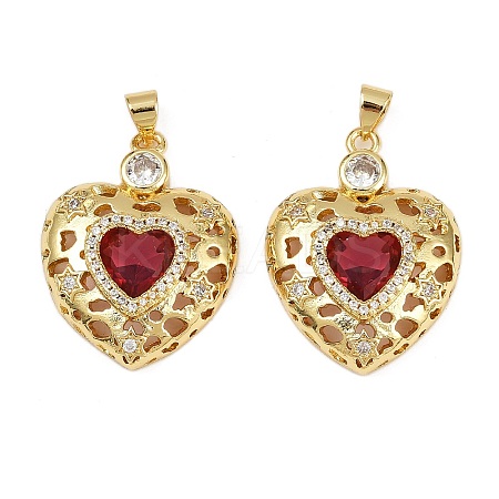 Brass Micro Pave Cubic Zirconia Pendants KK-S526-20G-A03-1