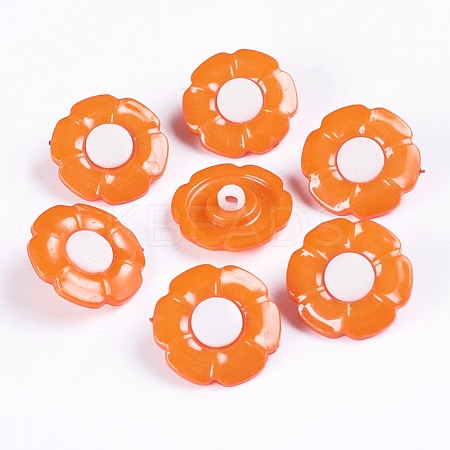 1-Hole Acrylic Shank Buttons X-BUTT-E069-B-08-1