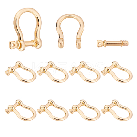 10 Sets Brass D-Ring Anchor Shackle Clasps KK-FH0003-05-1