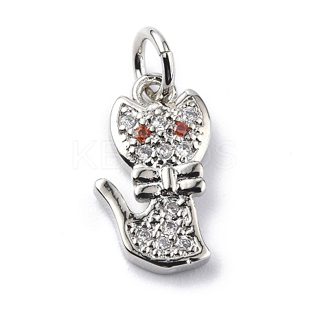 Brass Micro Pave Cubic Zirconia Charms ZIRC-F131-07P-1