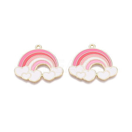 Rack Plating Alloy Enamel Pendants ENAM-N056-429A-1