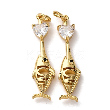 Brass Pave Cubic Zirconia Pendants KK-A271-05G-02-1
