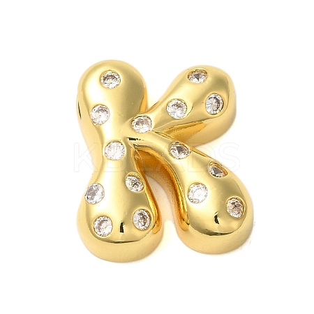 Rack Plating Brass Micro Pave Clear Cubic Zirconia Perdants KK-C067-11G-K-1