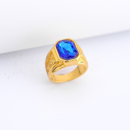 Alloy Rhinestone Finger Rings for Men FS-WG512DB-09-1