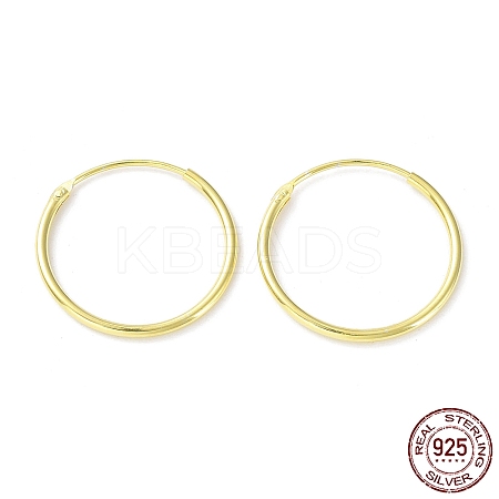 925 Sterling Silver Huggie Hoop Earrings EJEW-K258-02D-G-1