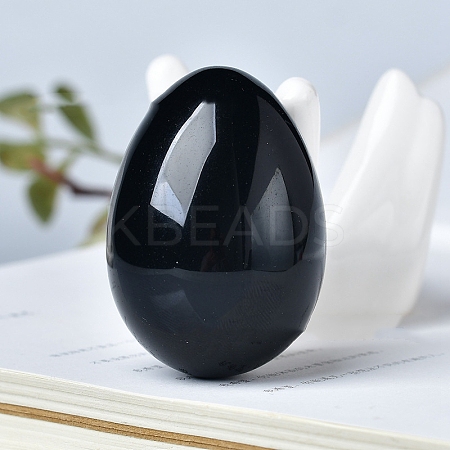 Natural Obsidian Carved Healing Egg Figurines PW-WG29511-04-1
