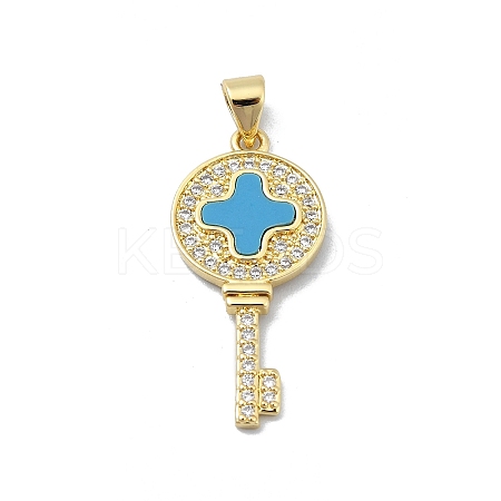 Brass Micro Pave Clear Cubic Zirconia Pendants KK-A221-03C-G-1