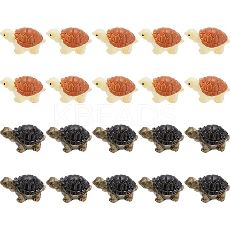 50Pcs 2 Colors Miniature Resin Mini Tortoise Display Decorations AJEW-CP0005-47-1