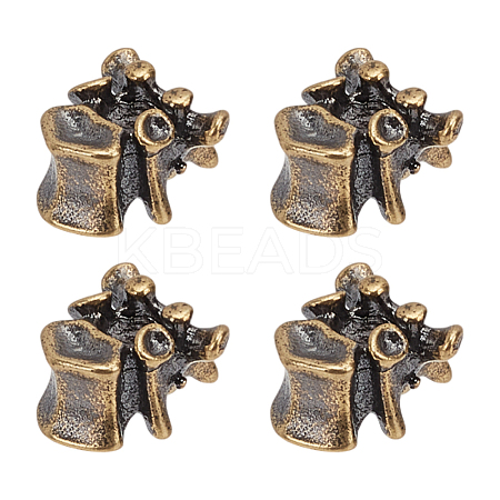 4Pcs Outdoor EDC Tool Brass Parachute Rope European Beads FIND-FG0003-74AG-1