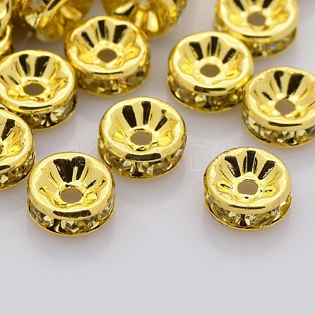 Brass Rhinestone Spacer Beads RB-A014-Z6mm-13G-1