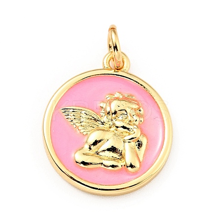 Brass Enamel Pendants KK-G416-38G-01-1