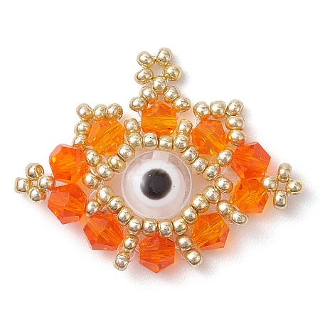 Seed Beads Beaded Charms PALLOY-MZ00344-04-1