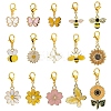 15Pcs Alloy Enamel Pendant Decoration HJEW-YW00064-1