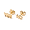 304 Stainless Steel Word YES & NO Asymmetrical Earrings LS-EJEW-E163-12G-1