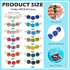 14Pcs 14 Colors Polymer Clay Rhinestone Ball Connector Charms PALLOY-TAC0145-4