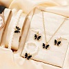 Butterfly Alloy Enamel Pendant Necklace & Bracelets & Earring & Rings Sets for Children FS-WGE37FF-06-1