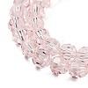 Misty Rose Color Faceted(32 Facets) Round Glass Beads Strands X-EGLA-J042-6mm-19-2