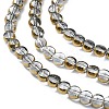 Half Plated Electroplate Transparent Glass Beads Strands X-EGLA-E060-02A-HP05-3
