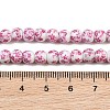 Handmade Flower Printed Porcelain Ceramic Beads Strands X-PORC-M005-6mm-03-3