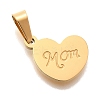 Mother's Day PVD Vacuum Plating 304 Stainless Steel Charms STAS-U035-08G-1