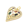 Brass Micro Pave Cubic Zirconia Pendants KK-D325-58G-02-2