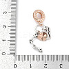 Brass Pendants with Cubic Zirconia European Beads LS-KK-Q015-01A-3