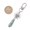 Copper Wire Wrapped Natural Gemstone Pointed Bullet Pendant Decorations HJEW-JM03103-5