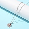Zinc Alloy Crystal Rhinestone Sport Ball Pendant Cable Chain Necklaces NJEW-U024-01P-02-3