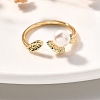 Round Natural Pearl Finger Rings RJEW-P113-24G-2